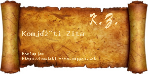 Komjáti Zita névjegykártya