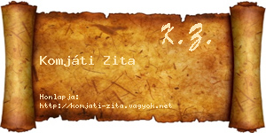 Komjáti Zita névjegykártya